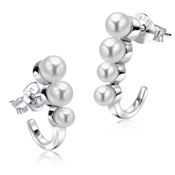 Beautiful Designed with Pearl Silver Ear Stud STS-5482